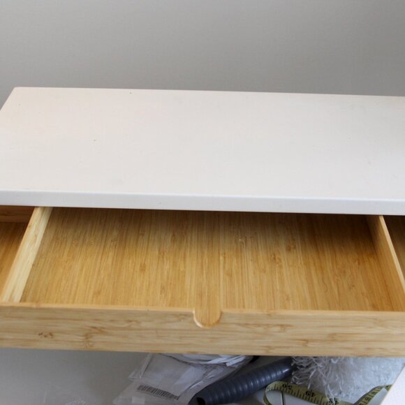 Ikea‎ ELLOVEN Monitor Stand with Drawer Steel/Bamboo White 504.747.70 - Picture 4 of 10
